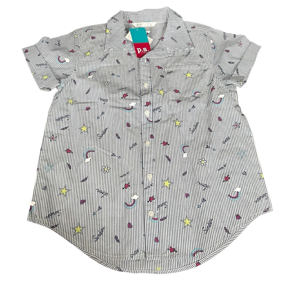 P.S. Aeropostale NWT - Girls Button Down Shirt Sz. MD 10/12